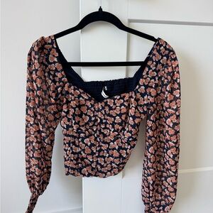 Abercrombie Floral Long Sleeve Women's Top